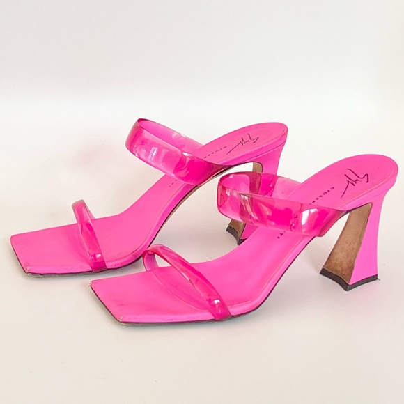 Giuseppe Zanotti Pink Flaminia Plexi Double-Strap Sandals IT36|US6 $695 - Picture 12 of 16